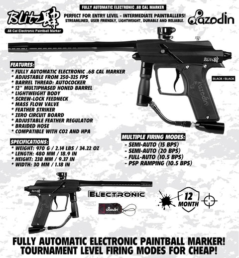 Azodin Blitz 4 Electronic Paintball Gun Marker HPA Starter Package