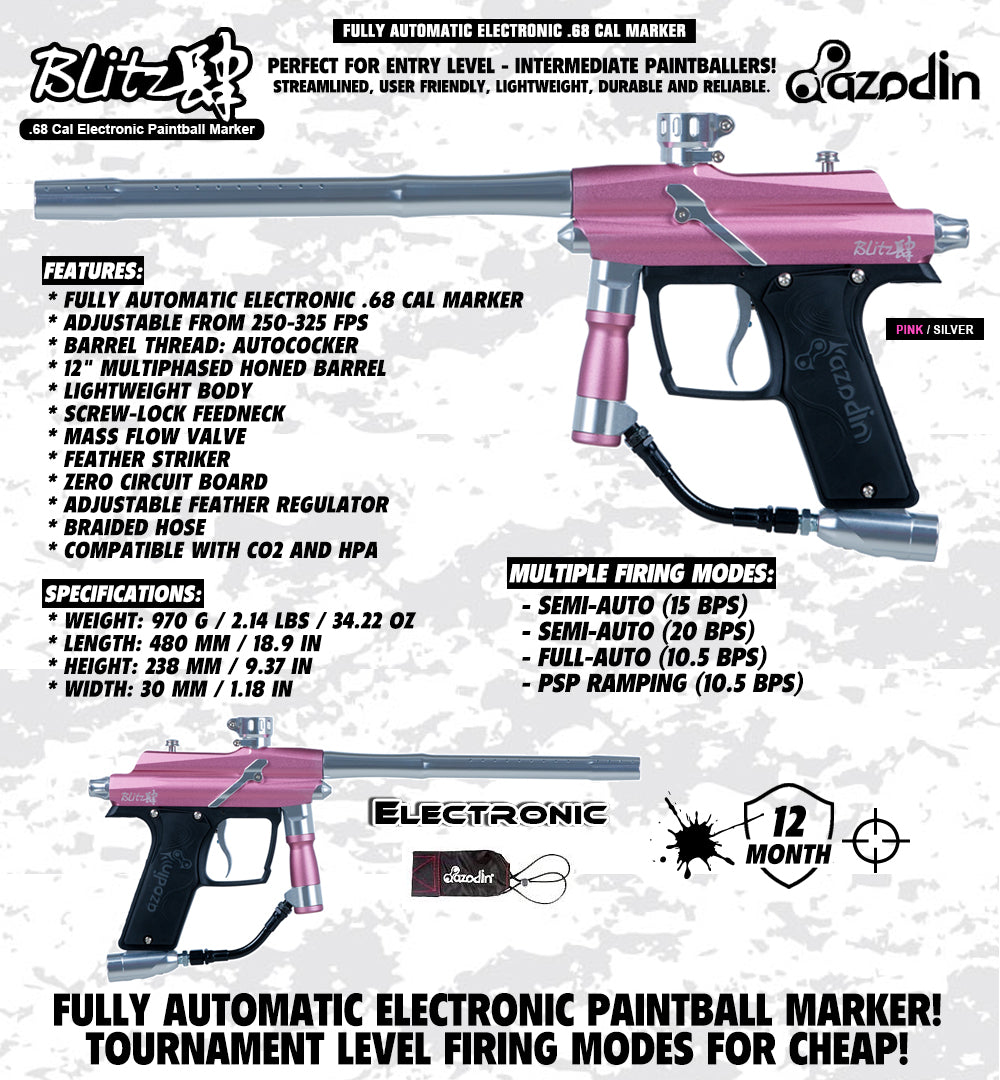 Azodin Blitz 4 Electronic .68 Caliber Paintball Gun