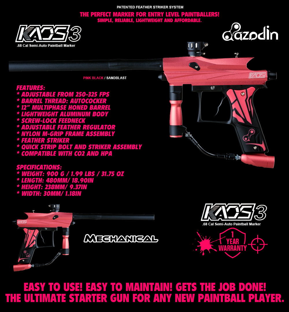 Azodin Kaos Paintball Marker Gun 3Skull Sniper Set 