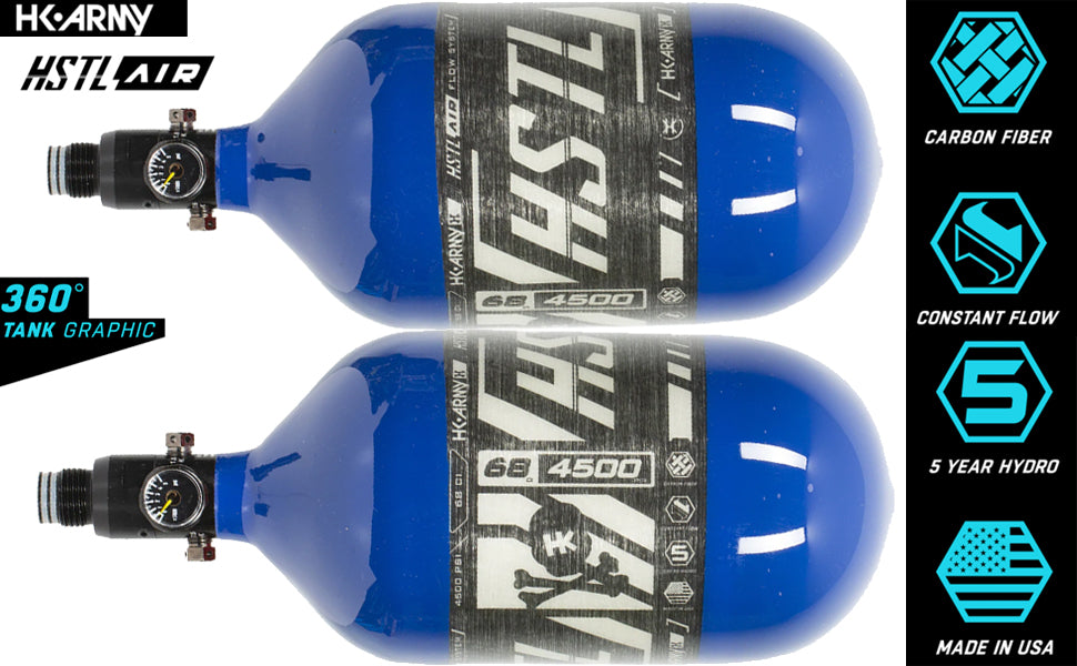 HK Army HSTL 68/4500 Carbon Fiber HPA Compressed Air Paintball Tank System - Standard Reg