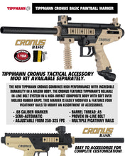 Tippmann Cronus Tactical Titanium CO2 Paintball Gun Co2 Package