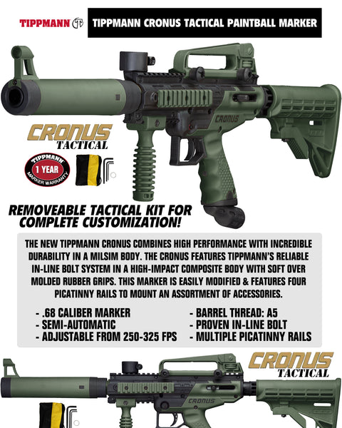 Tippmann Cronus Tactical Specialist HPA Paintball Gun Package