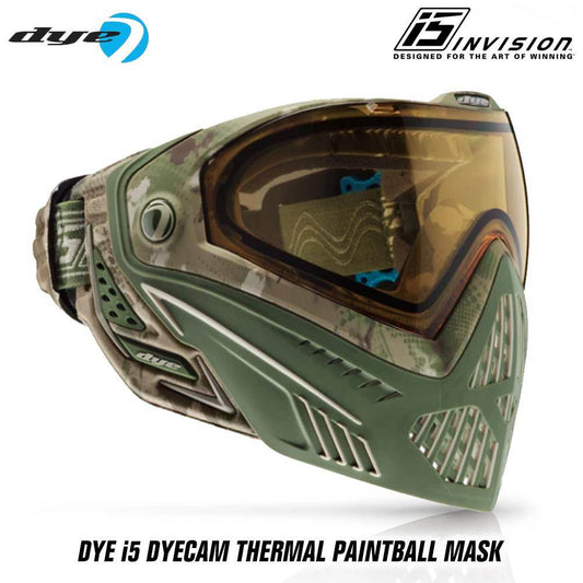 Dye I5 Thermal Paintball Mask Goggles with GSR Pro Strap - DyeCam - PaintballDeals.com
