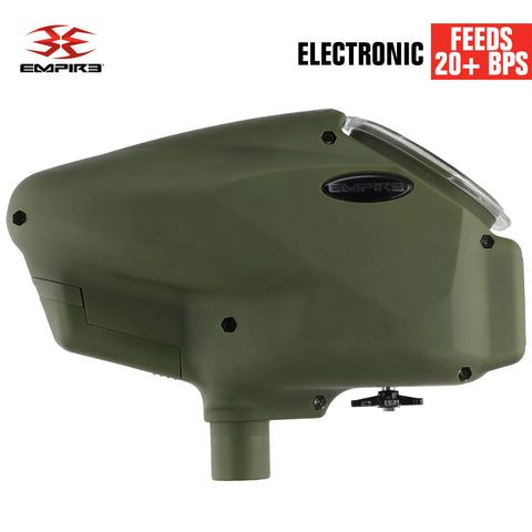 LIMITED EDITION Empire Halo Too Electronic Paintball Loader Hopper - Matte Olive - 20+BPS