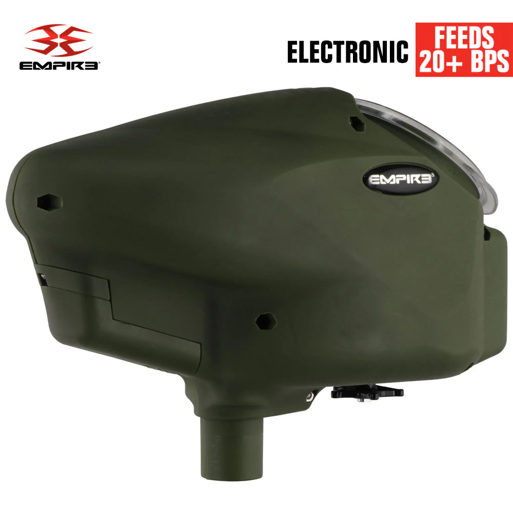 LIMITED EDITION Empire Halo Too Electronic Paintball Loader Hopper - Matte Olive - 20+BPS