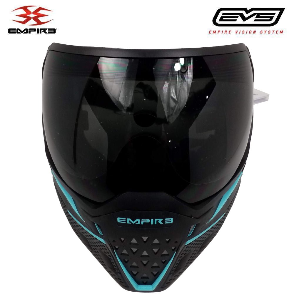 CLEARANCE Empire EVS Thermal Paintball Mask - Black / Aqua - OPEN BOX