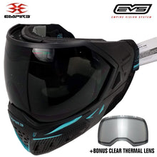 CLEARANCE - Empire EVS Thermal Paintball Mask - Black / Aqua - OPEN BOX