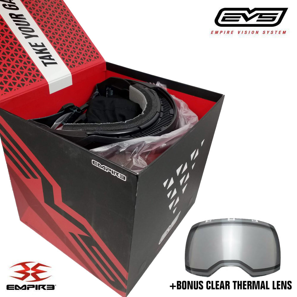 CLEARANCE Empire EVS Thermal Paintball Mask - Black / Aqua - OPEN BOX