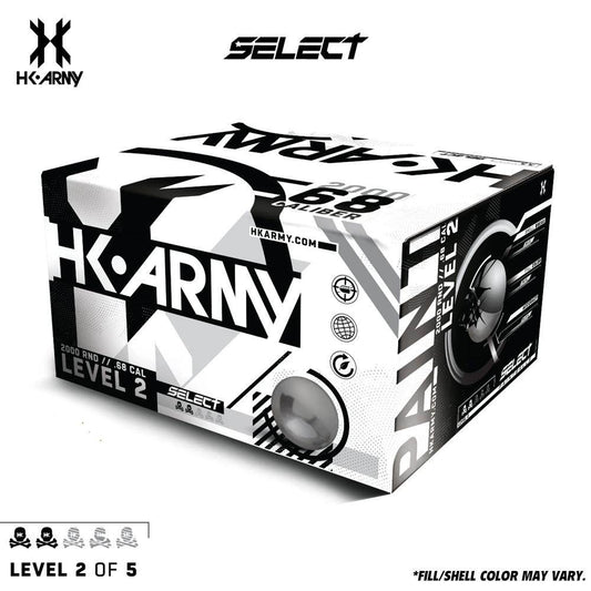 HK Army Select Paint .68 Caliber Paintballs - Level 2/5 - Green Shell / Yellow Fill - PaintballDeals.com