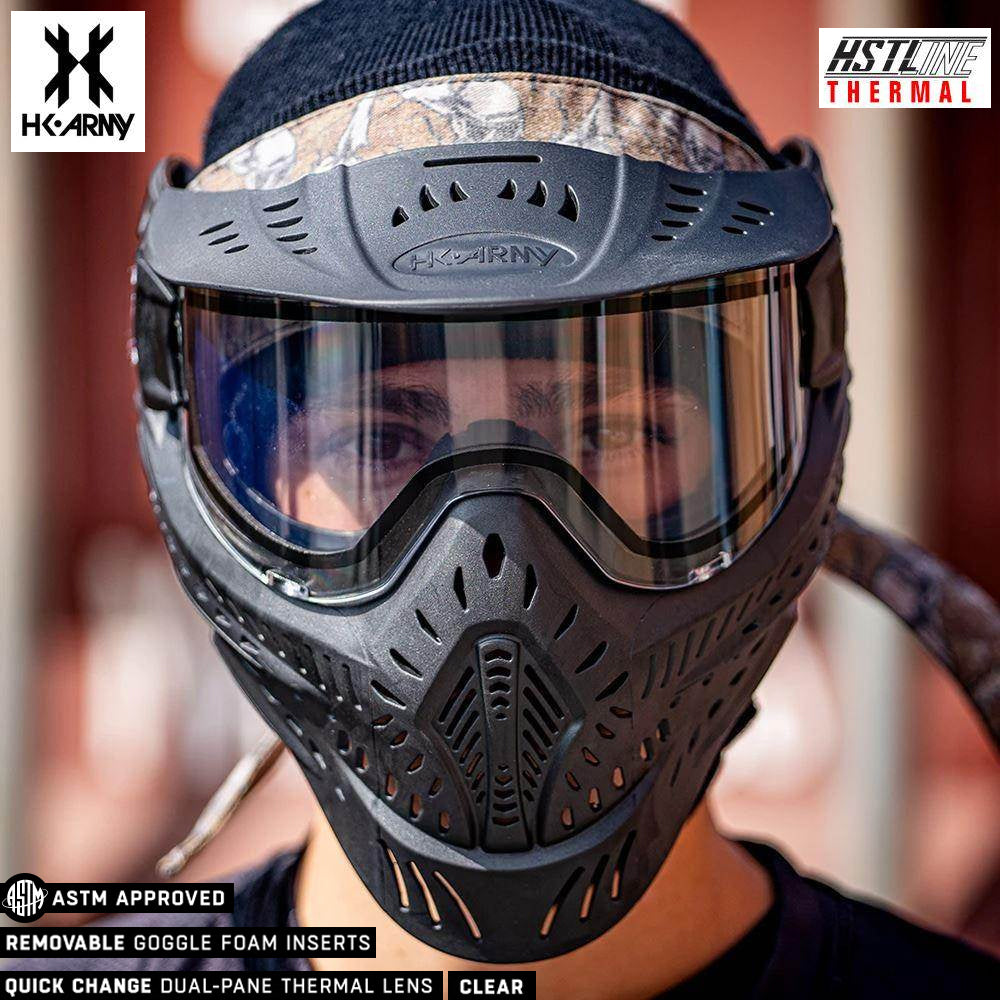 HK Army HSTL Goggle Thermal Anti-Fog Dual Pane Paintball Mask - Black