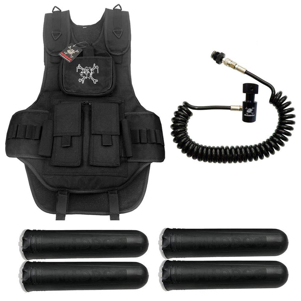 Maddog Tactical Vest with Pods & Standard Remote Coil Paintball Package - PaintballDeals.com
