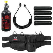 Maddog 4+1 Paintball Harness w/ Pods, 48/3000 HPA Tank & Standard Remote Coil