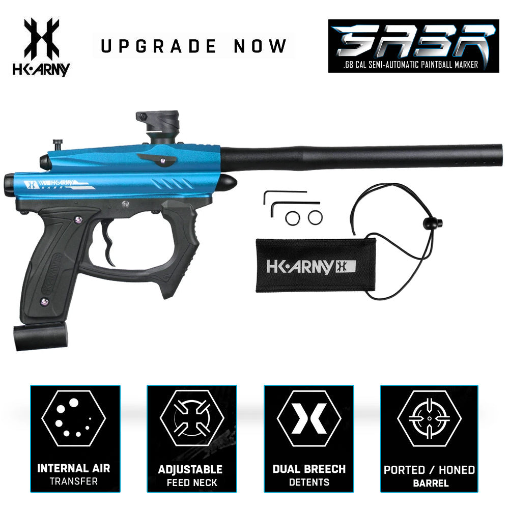 Maddog HK Army SABR Silver HPA Paintball Gun Marker Starter Package