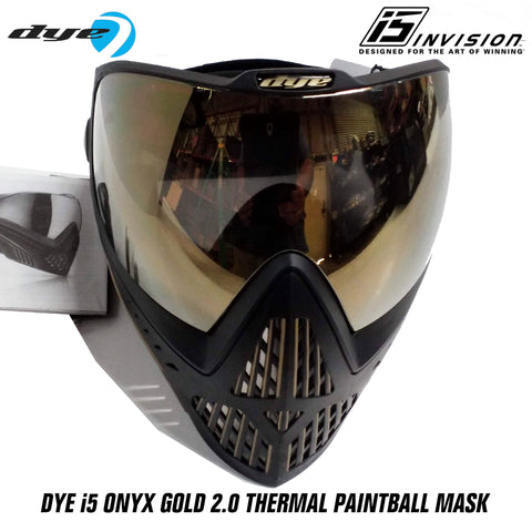 CLEARANCE - Dye i5 Paintball Goggles - Onyx Gold 2.0 - Black / Gold - OPEN BOX