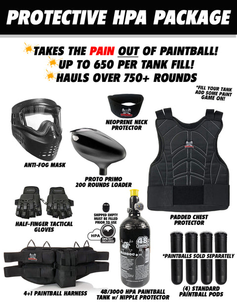 Tippmann Cronus Tactical Starter Protective HPA Paintball Gun Package