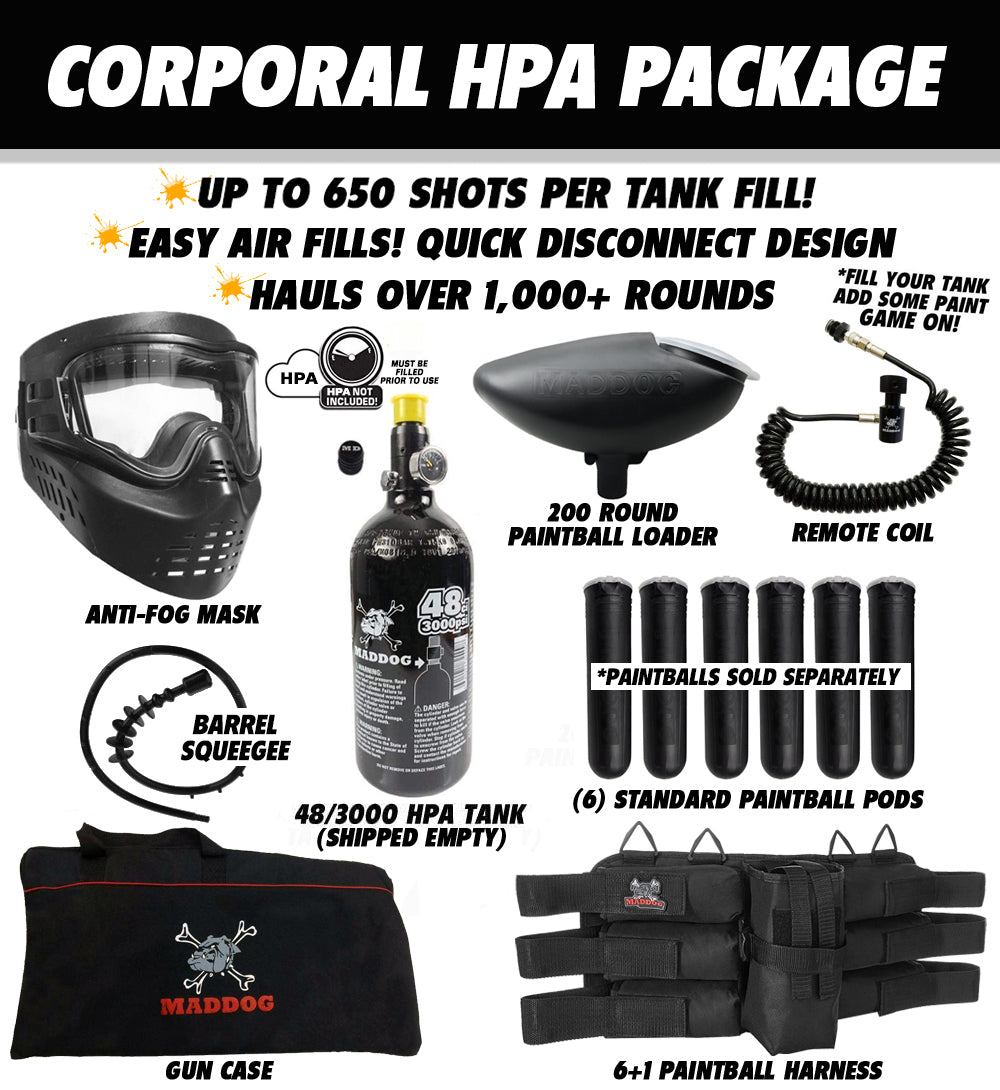 Tippmann Cronus Tactical Corporal HPA Paintball Gun Package