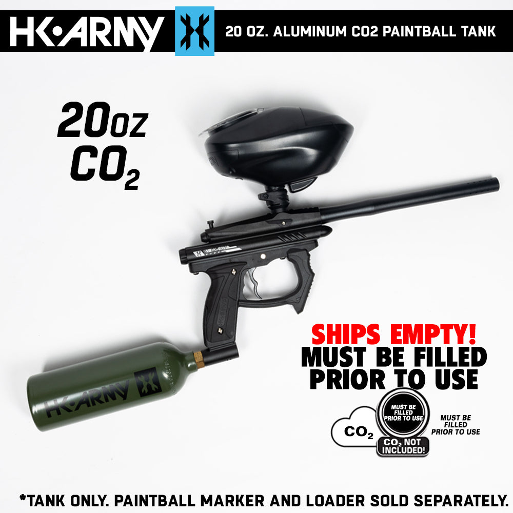 HK Army 20oz Aluminum CO2 Paintball Tank