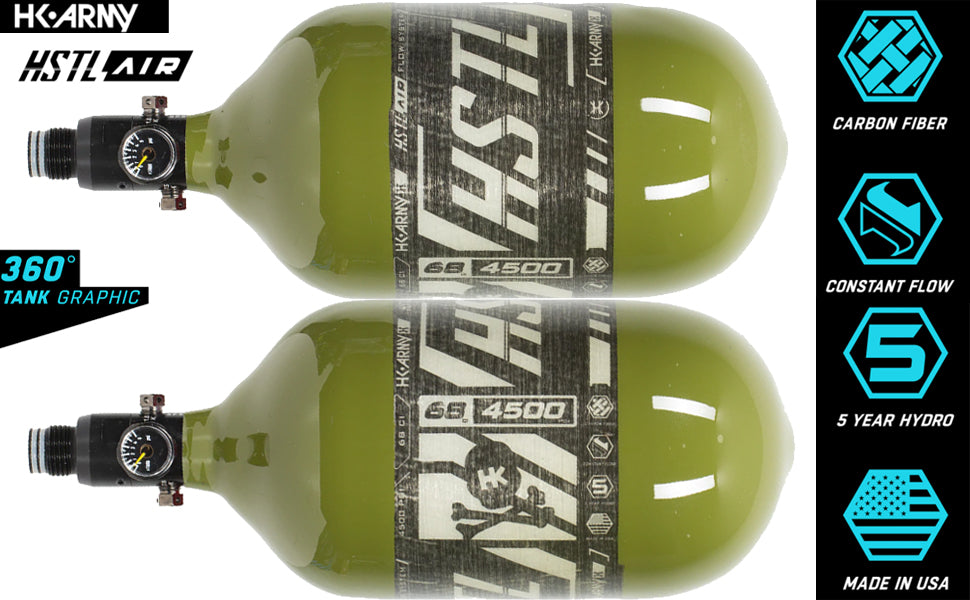 HK Army HSTL 68/4500 Carbon Fiber HPA Compressed Air Paintball Tank System - Standard Reg