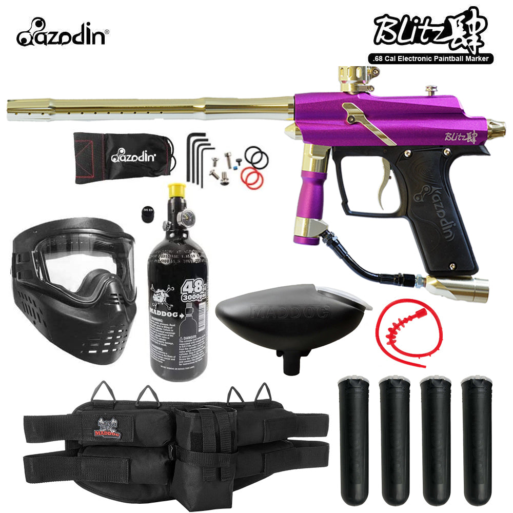 Azodin Blitz 4 Silver HPA Paintball Gun Marker Starter Package