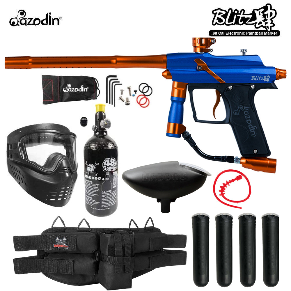 Azodin Blitz 4 Silver HPA Paintball Gun Marker Starter Package