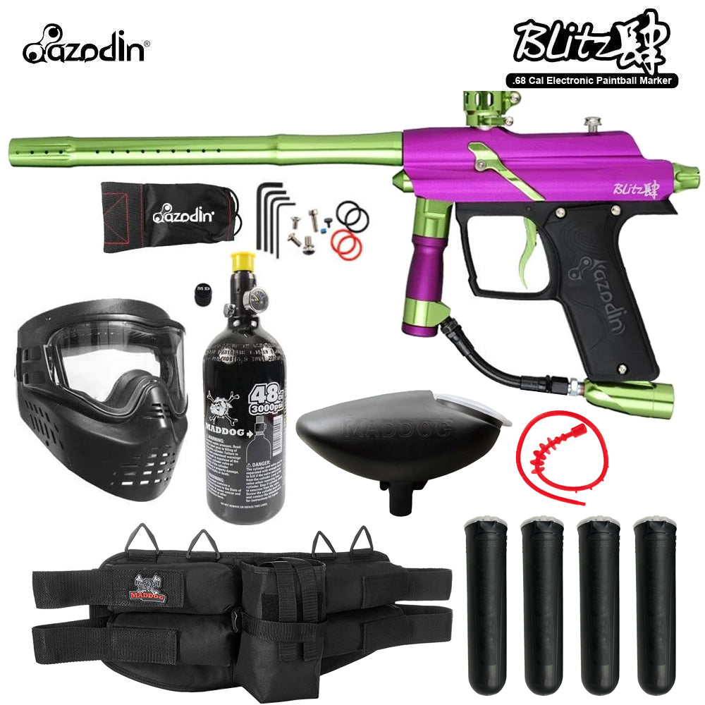 Azodin Blitz 4 Silver HPA Paintball Gun Marker Starter Package