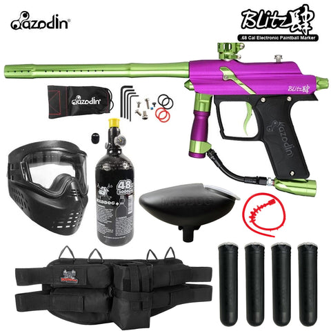 Azodin Blitz 4 Silver HPA Paintball Gun Marker Starter Package