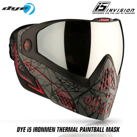 Dye I5 Thermal Paintball Mask Goggles with GSR Pro Strap - Ironmen