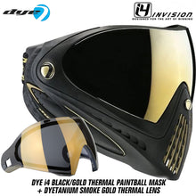 Dye I4 Thermal Paintball Mask Goggles - Black / Gold