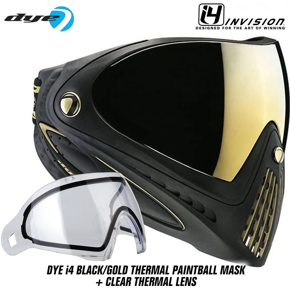 Dye I4 Thermal Paintball Mask Goggles - Black / Gold