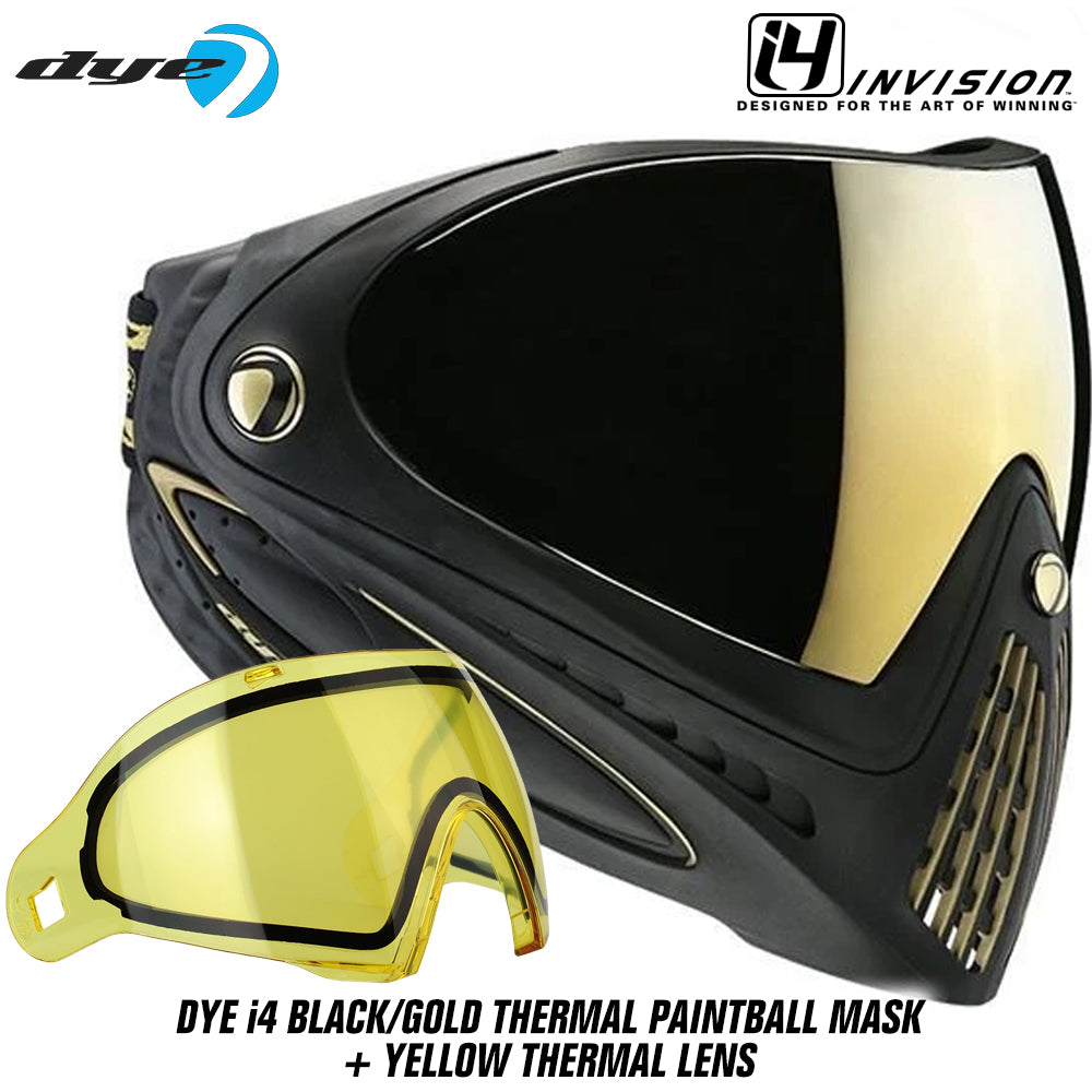 Dye I4 Thermal Paintball Mask Goggles - Black / Gold