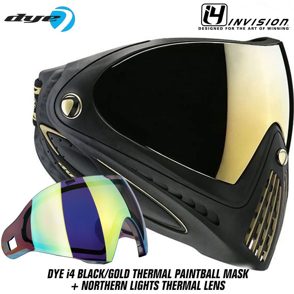 Dye I4 Thermal Paintball Mask Goggles - Black / Gold