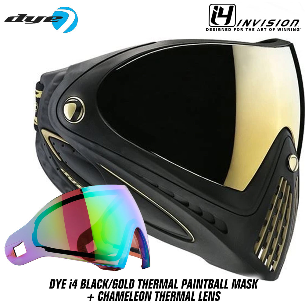 Dye I4 Thermal Paintball Mask Goggles - Black / Gold