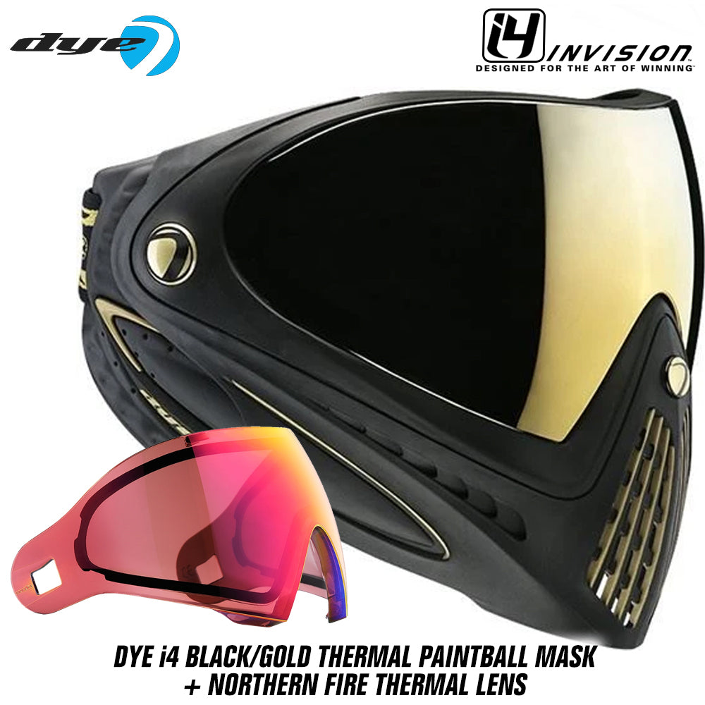 Dye I4 Thermal Paintball Mask Goggles - Black / Gold