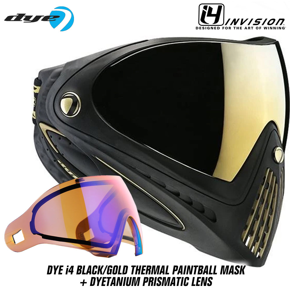 Dye I4 Thermal Paintball Mask Goggles - Black / Gold