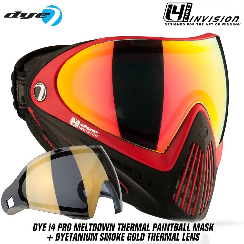 Dye I4 PRO Thermal Paintball Mask Goggles - Meltdown Black/Red