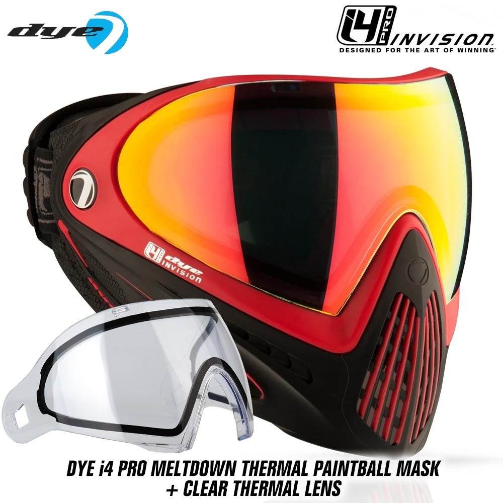 Dye I4 PRO Thermal Paintball Mask Goggles - Meltdown Black/Red