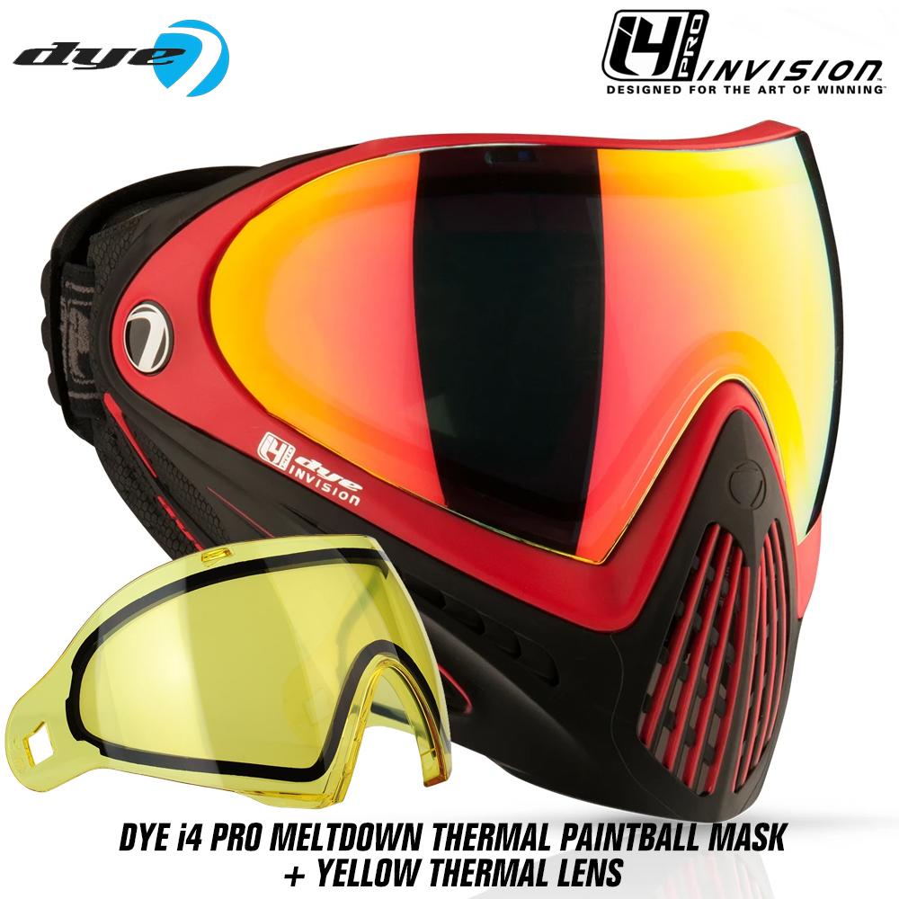 Dye I4 PRO Thermal Paintball Mask Goggles - Meltdown Black/Red