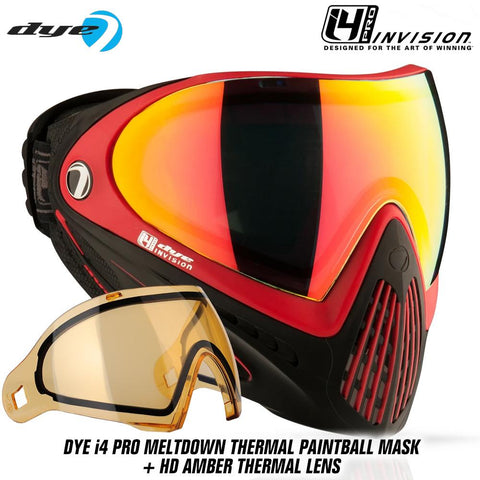 Dye I4 PRO Thermal Paintball Mask Goggles - Meltdown Black/Red