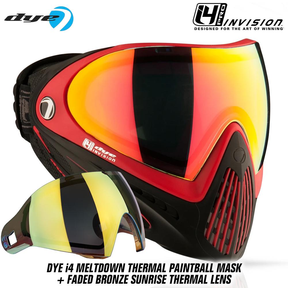 Dye I4 PRO Thermal Paintball Mask Goggles - Meltdown Black/Red