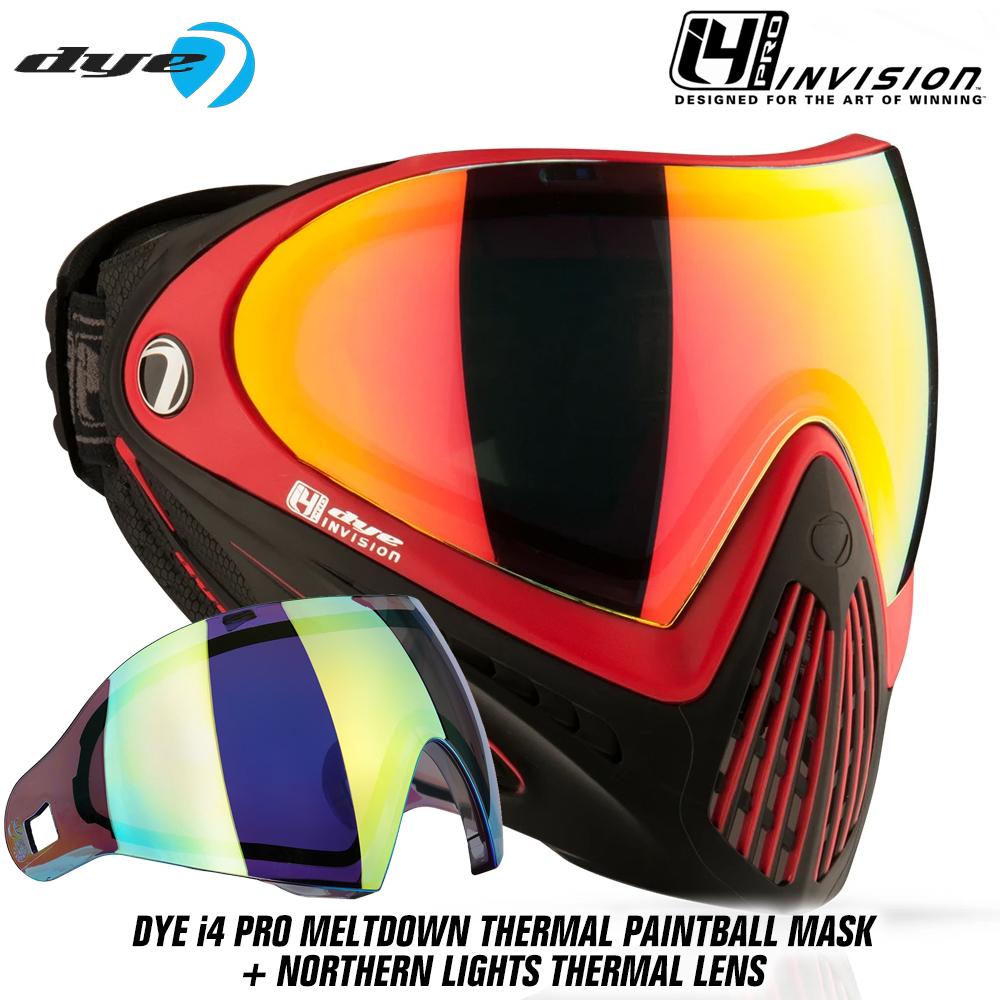Dye I4 PRO Thermal Paintball Mask Goggles - Meltdown Black/Red