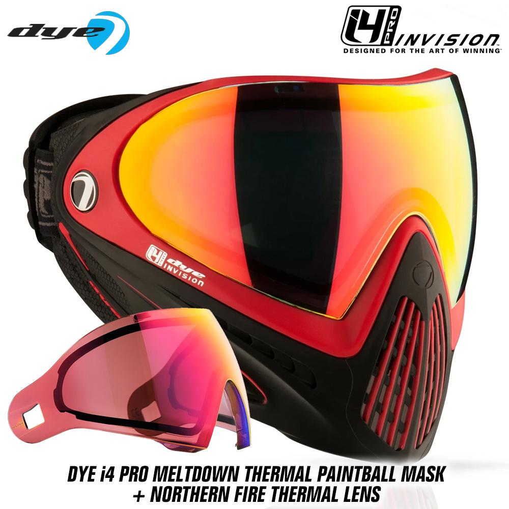 Dye I4 PRO Thermal Paintball Mask Goggles - Meltdown Black/Red