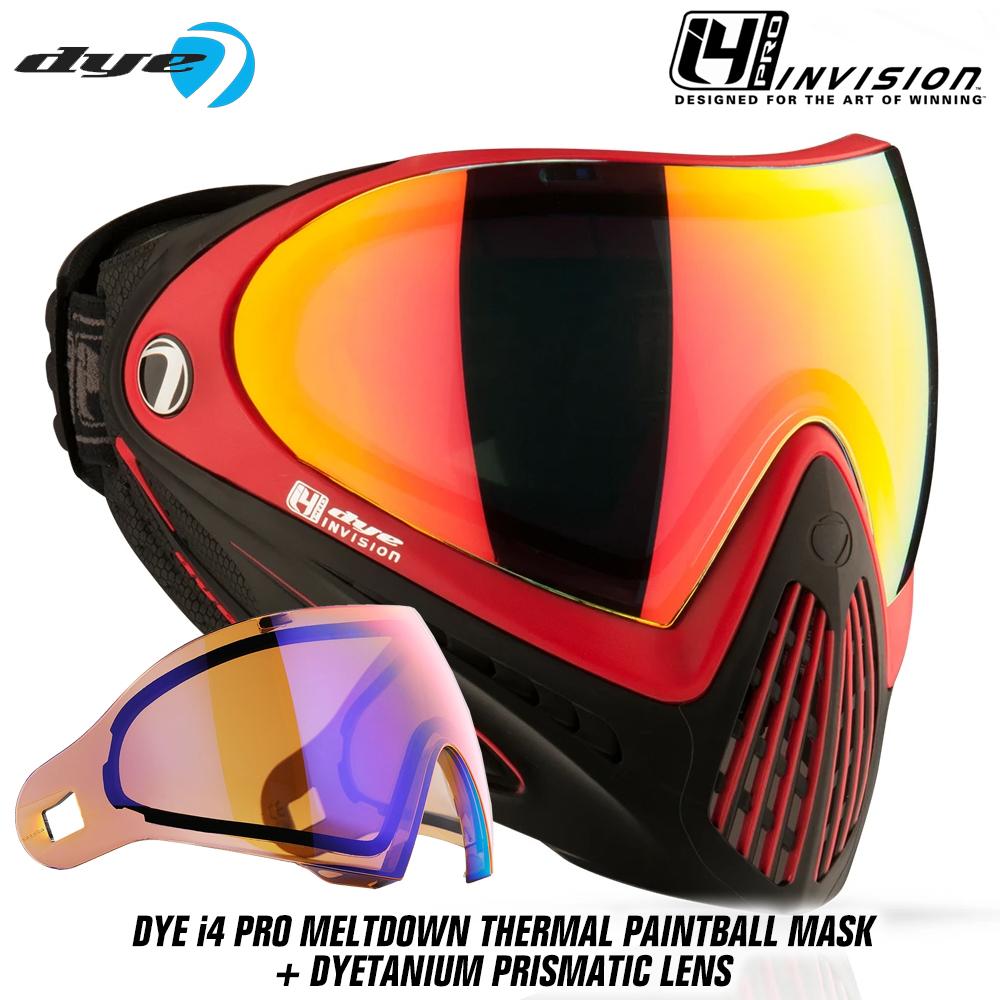 Dye I4 PRO Thermal Paintball Mask Goggles - Meltdown Black/Red