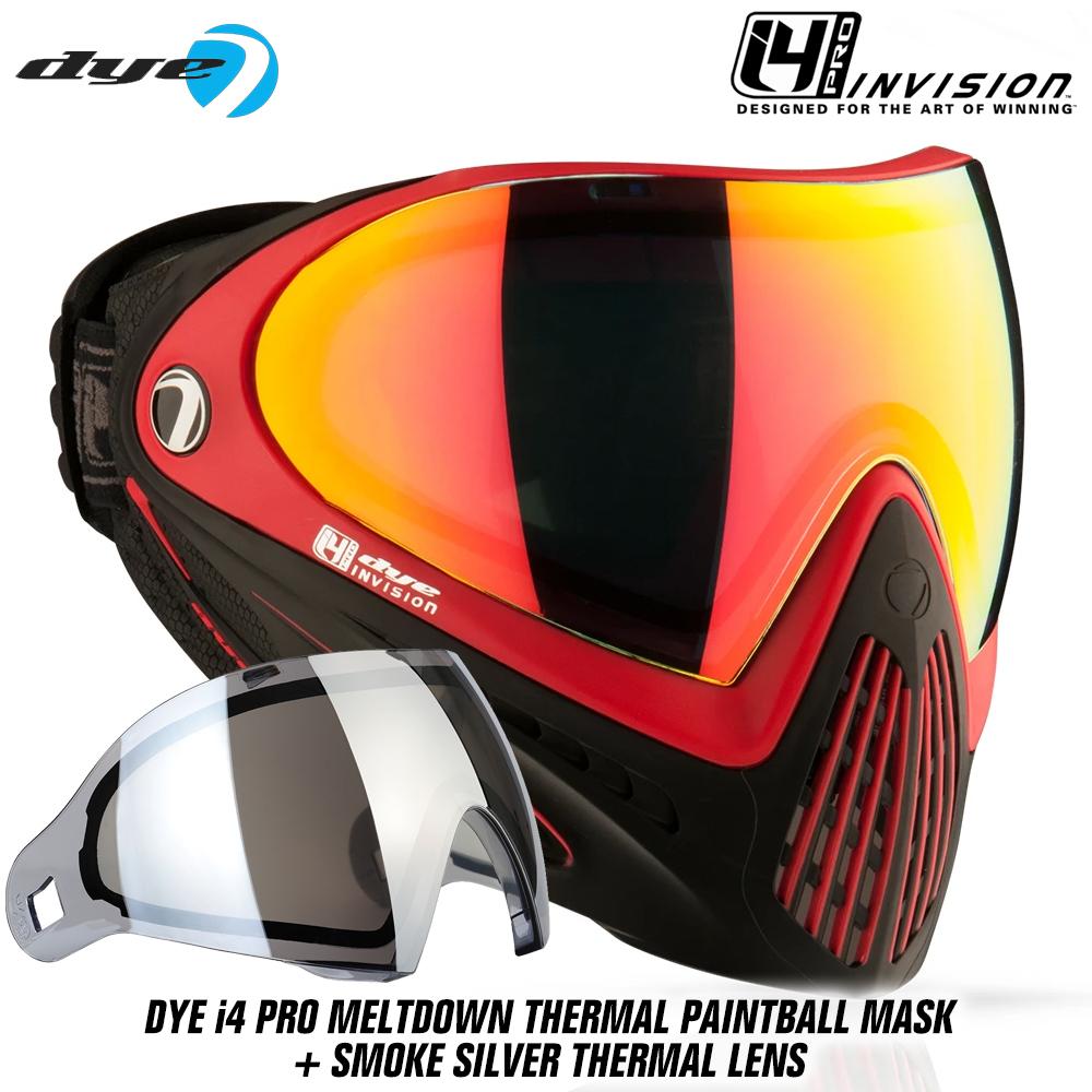 Dye I4 PRO Thermal Paintball Mask Goggles - Meltdown Black/Red