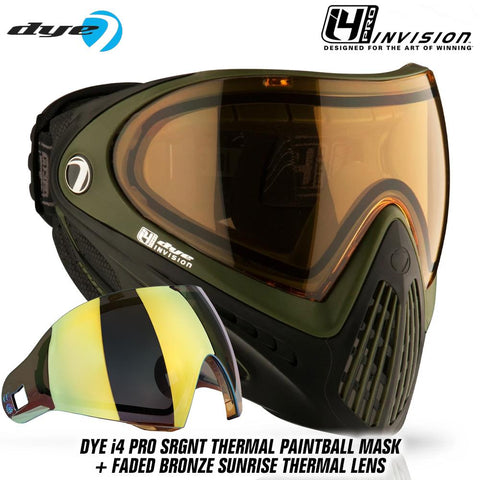 Dye I4 PRO Thermal Paintball Mask Goggles - SRGNT Black/Olive