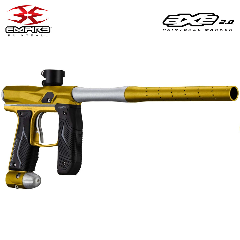 Empire Axe 2.0 Electronic Tournament Paintball Gun Marker - Full Auto - Dust Gold / Dust Silver