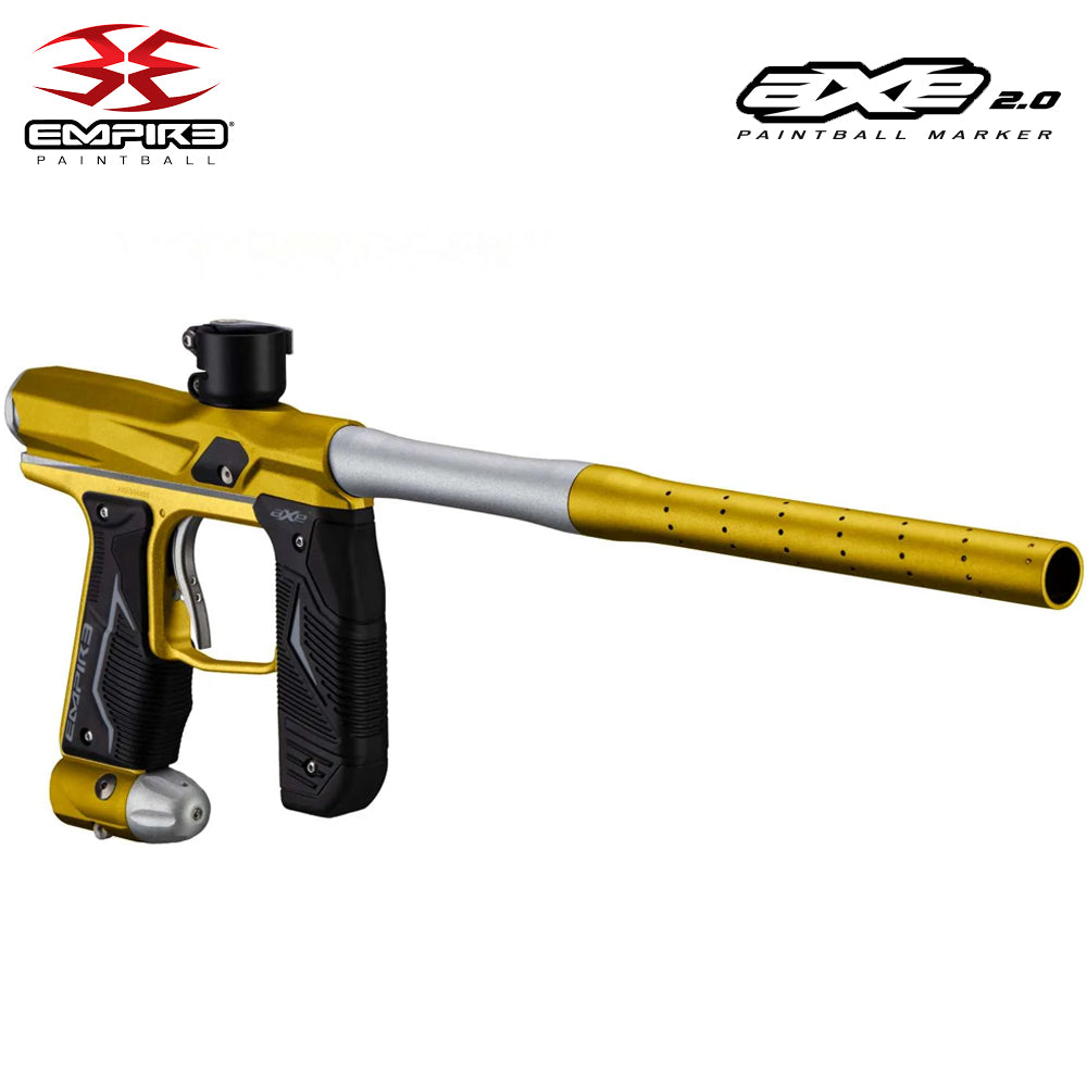 Empire Axe 2.0 Electronic Tournament Paintball Gun Marker - Full Auto - Dust Gold / Dust Silver