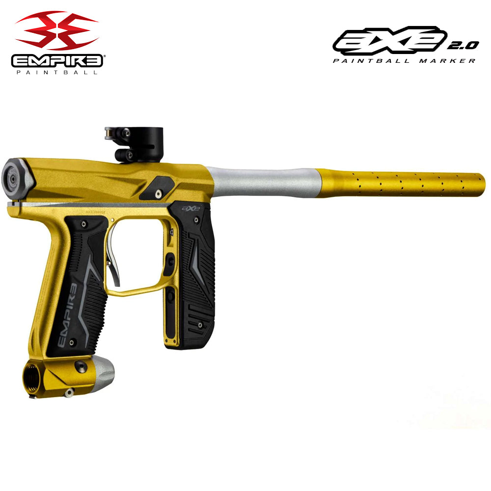 Empire Axe 2.0 Electronic Tournament Paintball Gun Marker - Full Auto - Dust Gold / Dust Silver