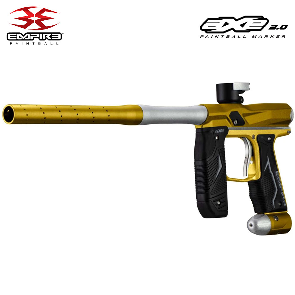 Empire Axe 2.0 Electronic Tournament Paintball Gun Marker - Full Auto - Dust Gold / Dust Silver