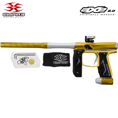 Empire Axe 2.0 Electronic Tournament Paintball Gun Marker - Full Auto - Dust Gold / Dust Silver