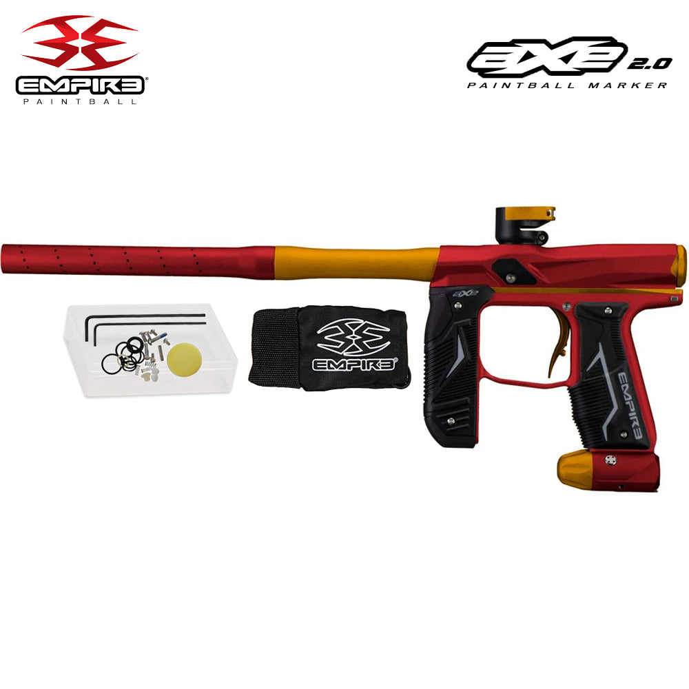 Empire Axe 2.0 Electronic Tournament Paintball Gun Marker - Full Auto - Dust Red / Dust Orange
